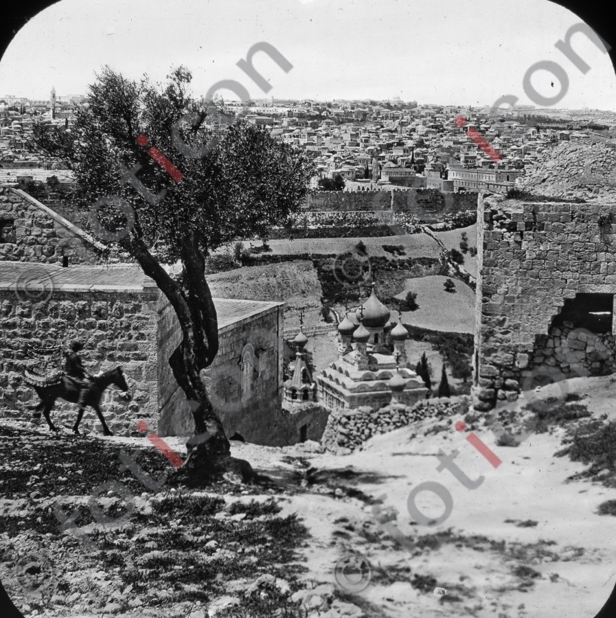 Blick auf Jerusalem | View of Jerusalem - Foto foticon-simon-heiligesland-54-027-sw.jpg | foticon.de - Bilddatenbank für Motive aus Geschichte und Kultur